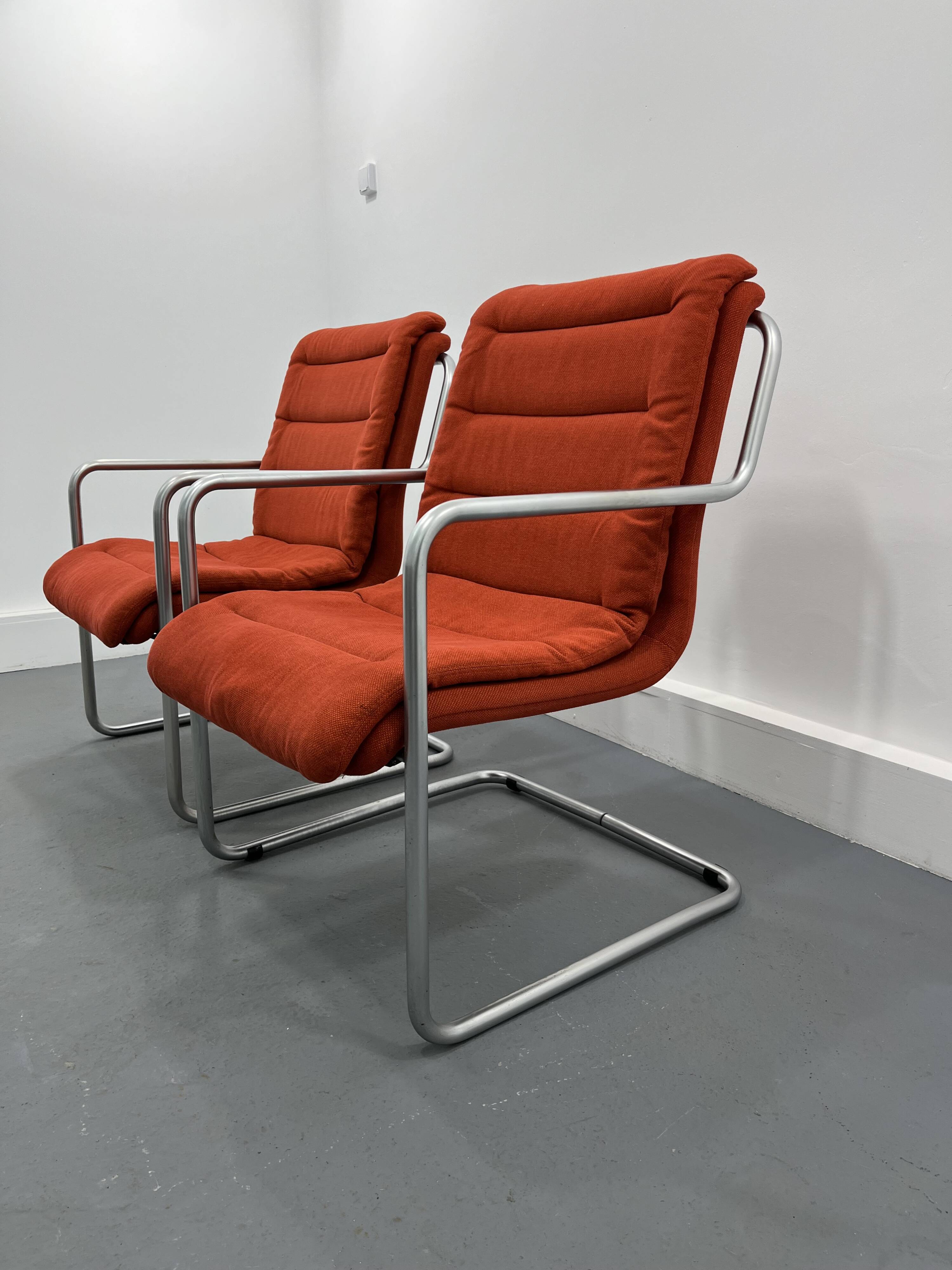 Set of two Mauser tubular lounge chairs, 1970s