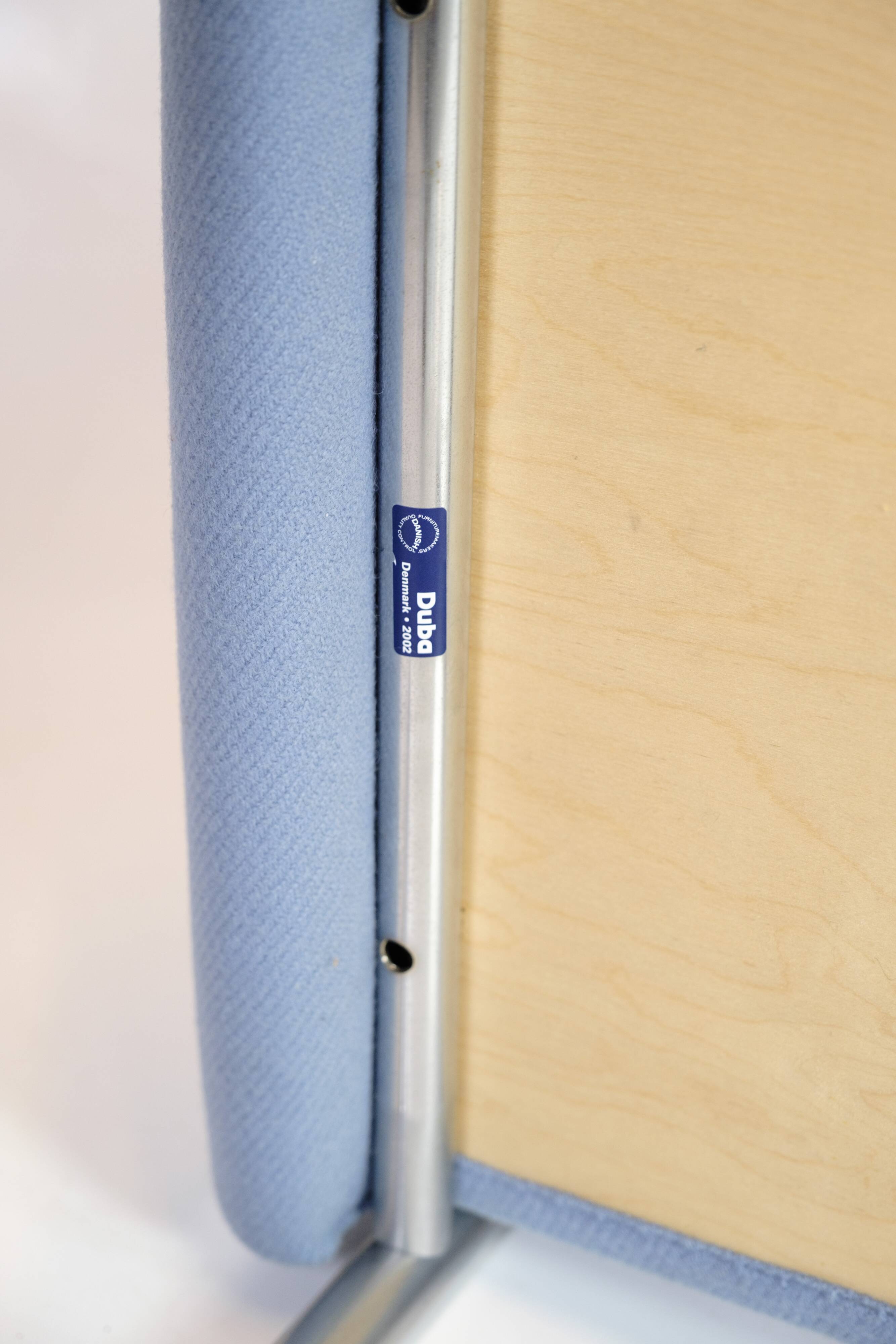 Chaises de salle à manger - Modèle B8 - Acajou - Revêtement en tissu bleu - Duba