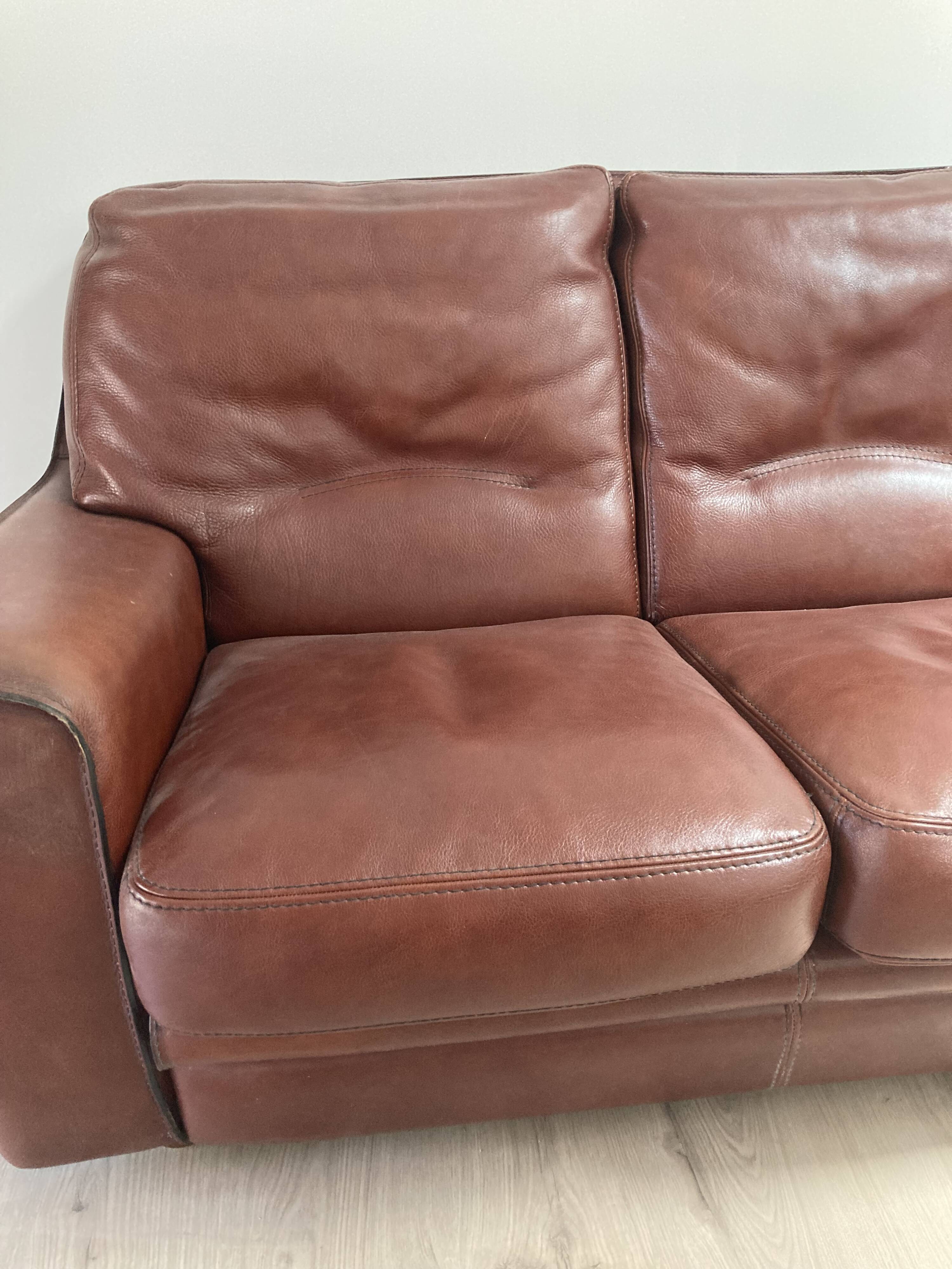 Canape 2 seater 100% leather brown