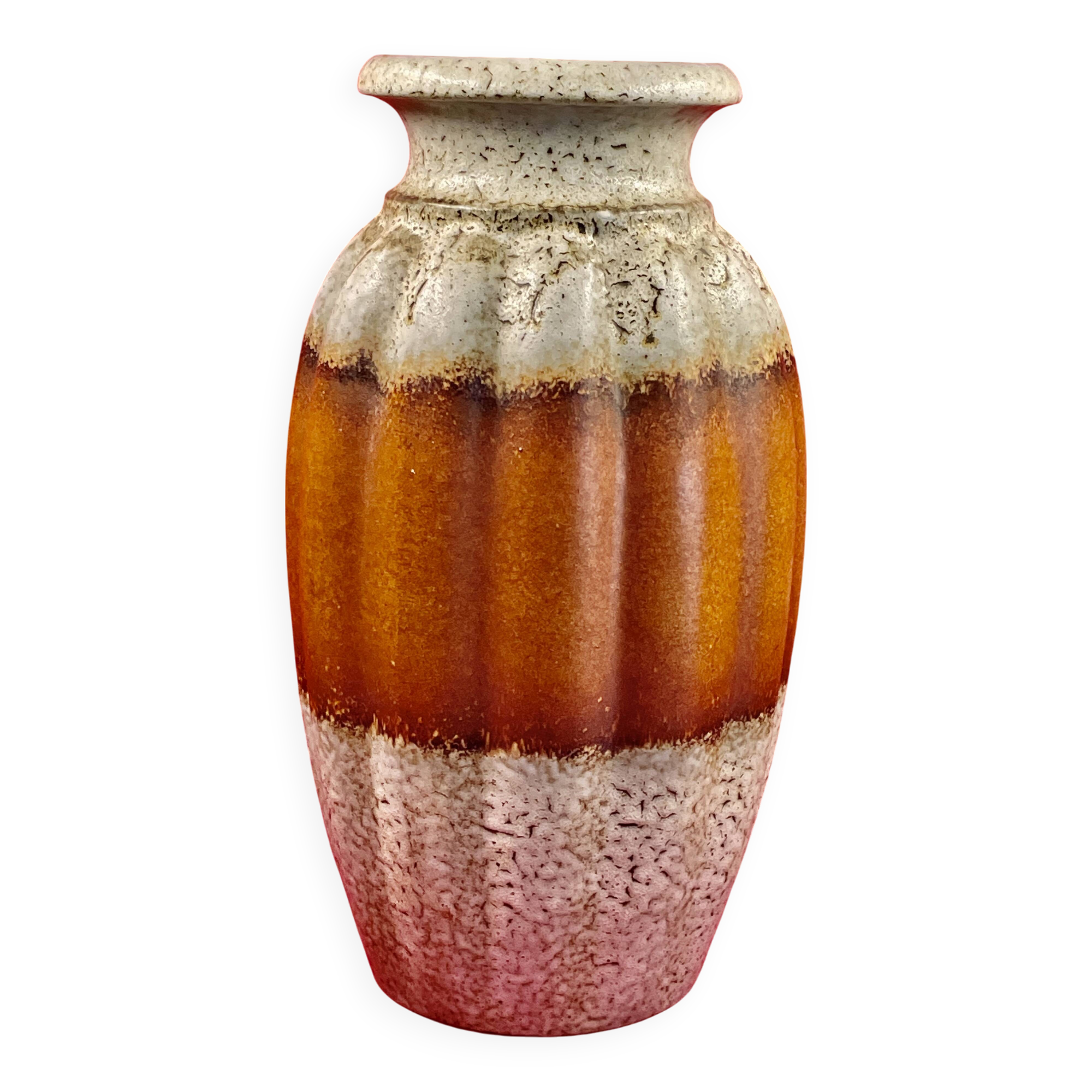 Modernist vase gadrons sheurich 205-40 lava orange w.germany vintage alle