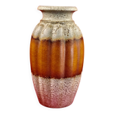 Vase moderniste godrons sheurich 205-40 lava orange  w.germany vintage alle