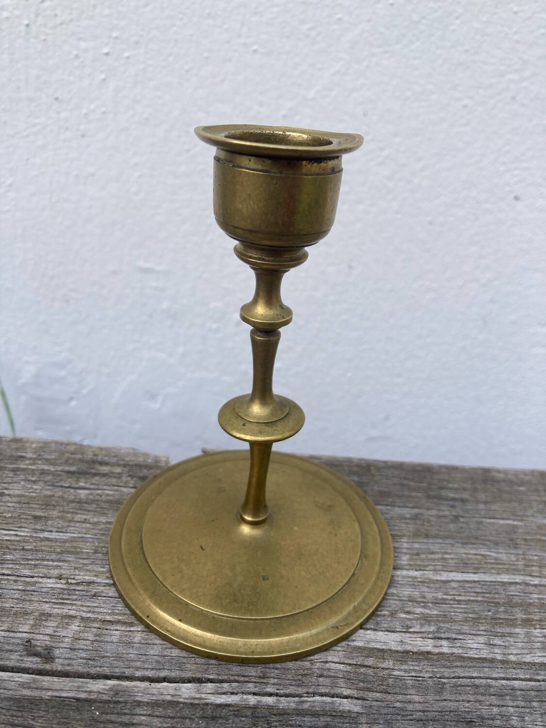 Petit bougeoir en laiton doré XIXer