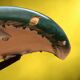 Polster office chair Gleich Klöber in green faux leather, wood and metal – mid-century
