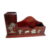 Office accessory - wood and mother-of-pearl