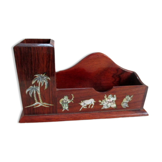 Office accessory - wood and mother-of-pearl
