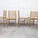 Danish ensemble transformable table 114 cm / 154 + 4 modernist chairs from the 1970s.