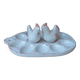 Old Vintage White and Pink Ceramic Egg Display Dish