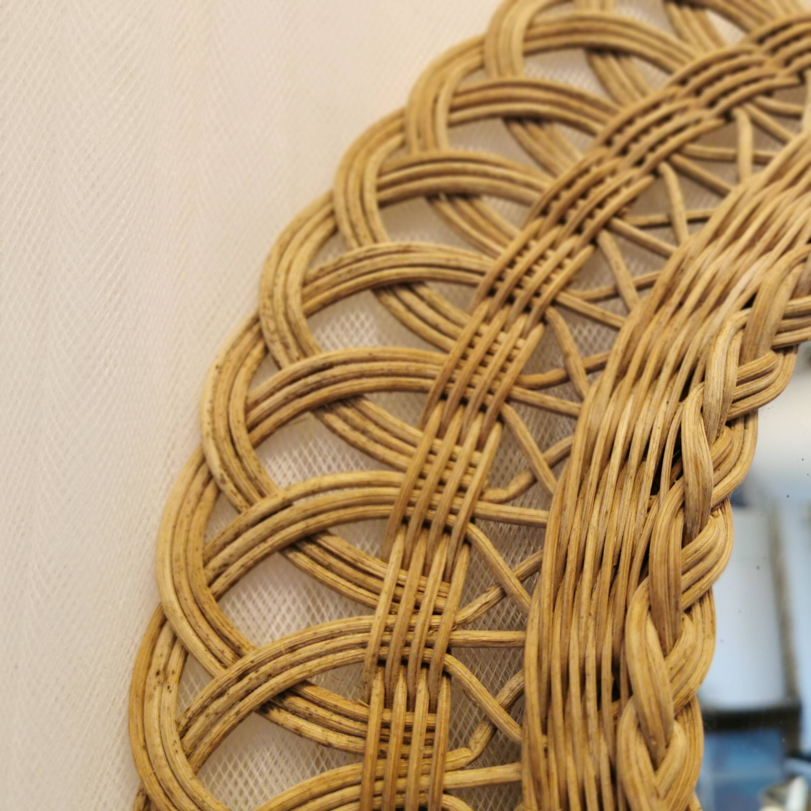 Rattan wall mirror