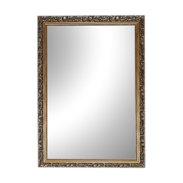 Vintage Bevelled Mirror in Silver and Gold, 1940s