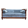 Louis XVI style sofa bed – Mahogany-stained beech & blue velvet