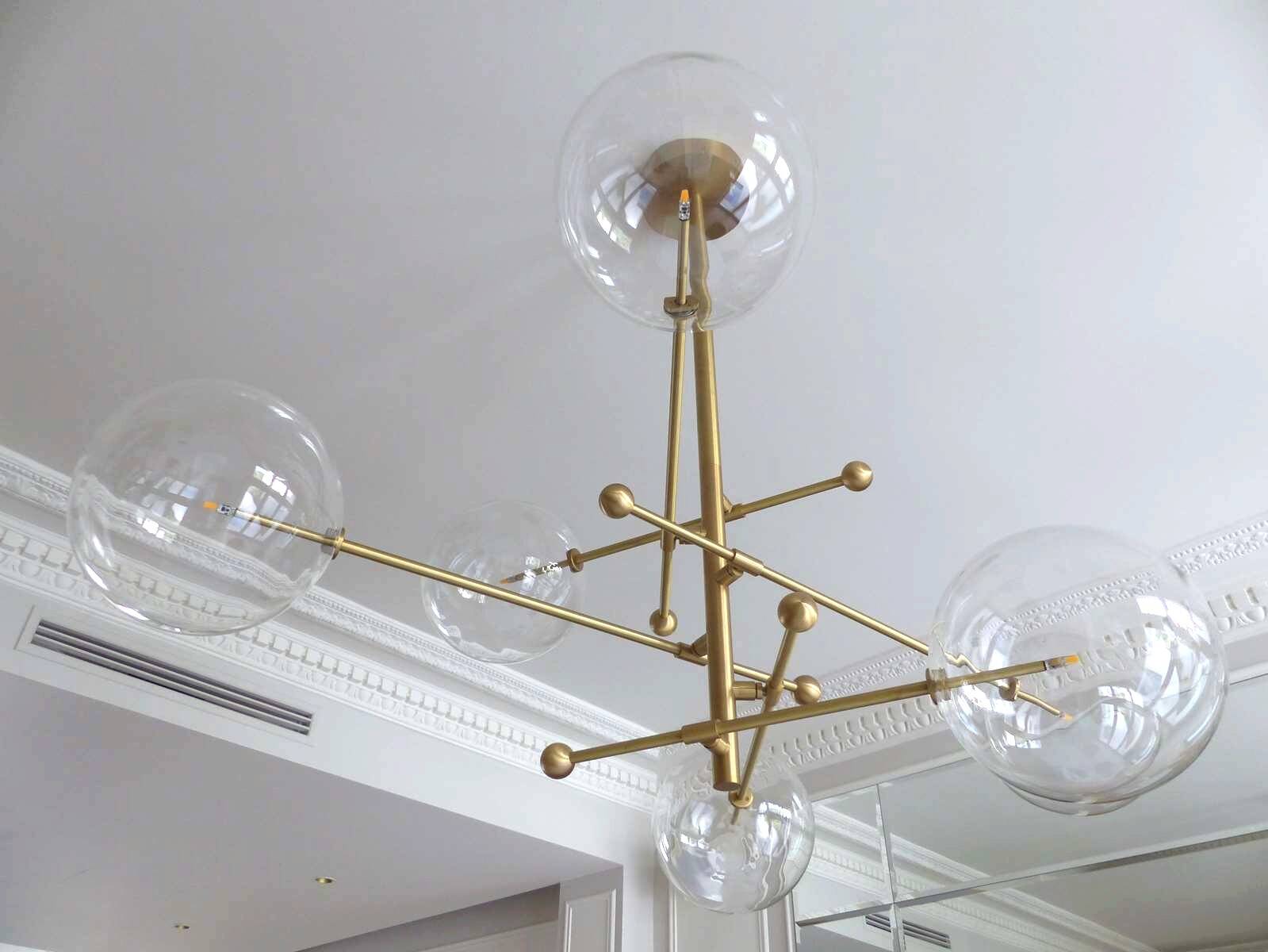Suspension en laiton & verre Borosilicate " RD15 6 ARMS " design Schwung