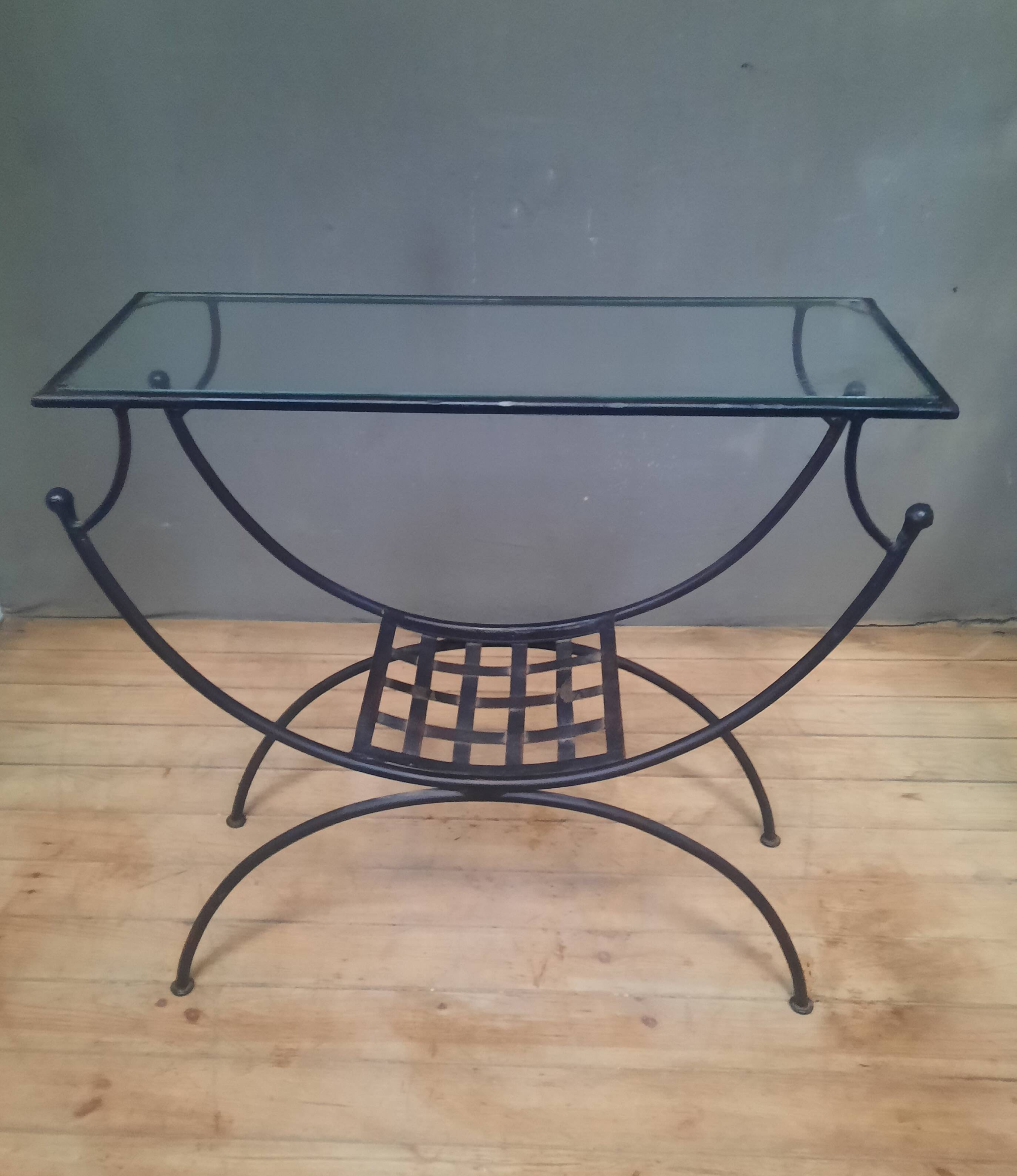 Metal and glass console