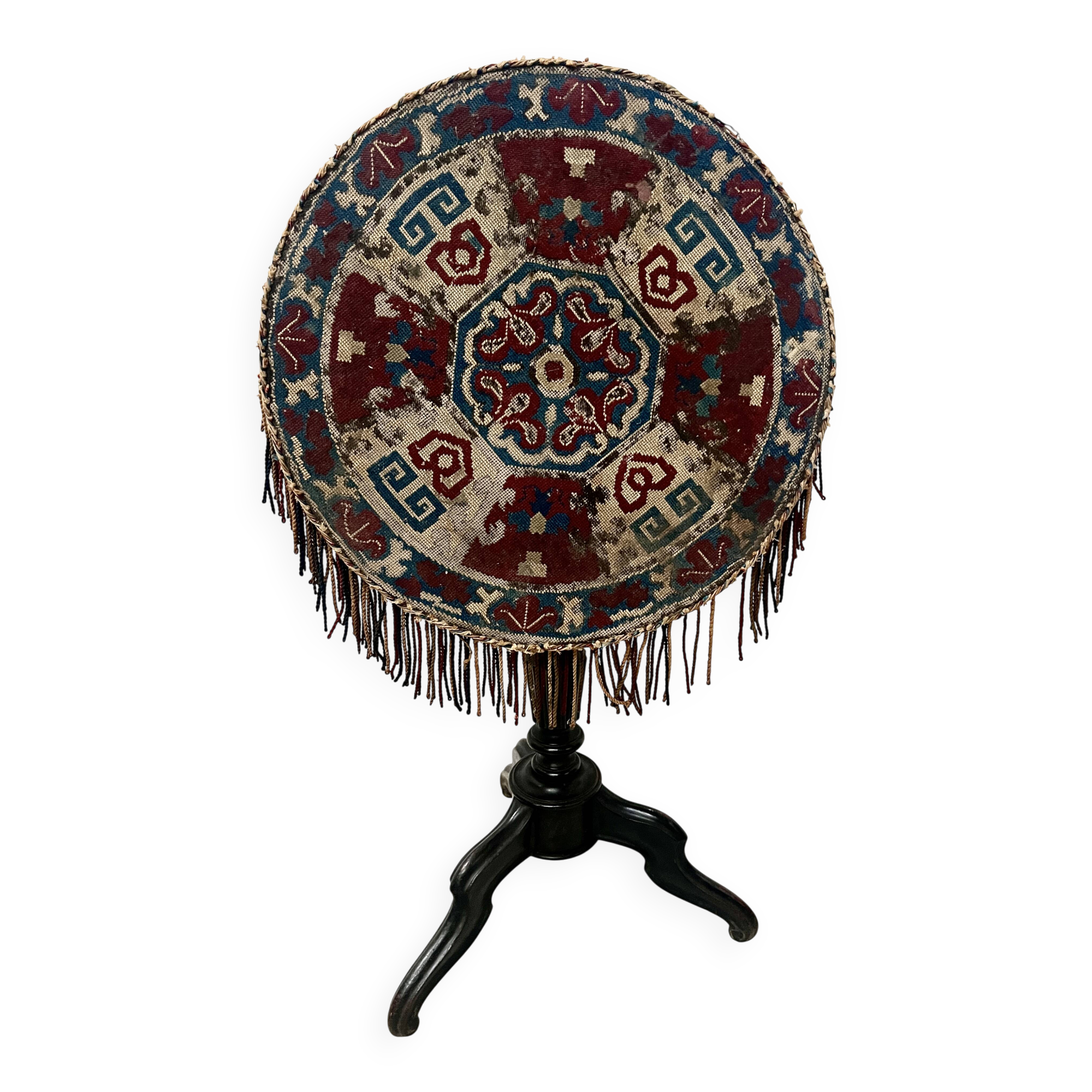 Napoleon III tilting side table in blackened wood, 19th century