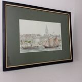 Signed marine watercolor