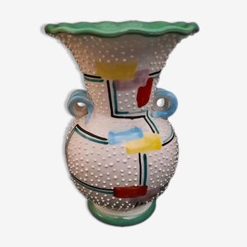 Vase céramique italienne Deruta signé et numéroté