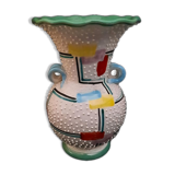 Italian ceramic vase Deruta signed and numbered