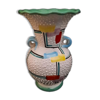 Italian ceramic vase Deruta signed and numbered