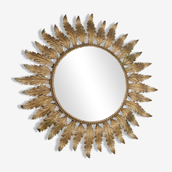 Mirror sun acanthus sheets vintage gold metal 50s