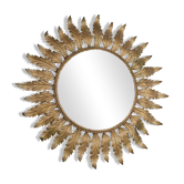 Mirror sun acanthus sheets vintage gold metal 50s