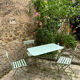 Almond green metal garden furniture
