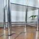 Sellette / Table d'appoint vintage Yves Boutboul - Métal chromé & verr