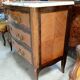 Curved Louis XV commode in marquetry – marble top – 19th century