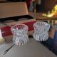 Pair of crystal glass table salt shakers - Circa 1950