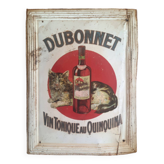 Old sheet metal plaque "Dubonnet tonic wine with cinchona" 31x40cm 30's