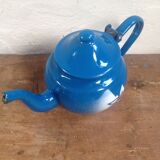 Enamelled tin teapot