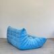 Baby blue Alcantara 3-seater Togo by Michel Ducaroy