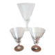 Set of 3 stemmed glasses, foliage design