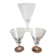 Set of 3 stemmed glasses, foliage design