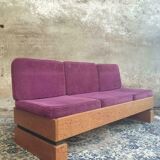 Old sofa design retro purple couch 60s