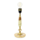 Vintage Table Lamp Onyx Marble Brass Classic Sixties