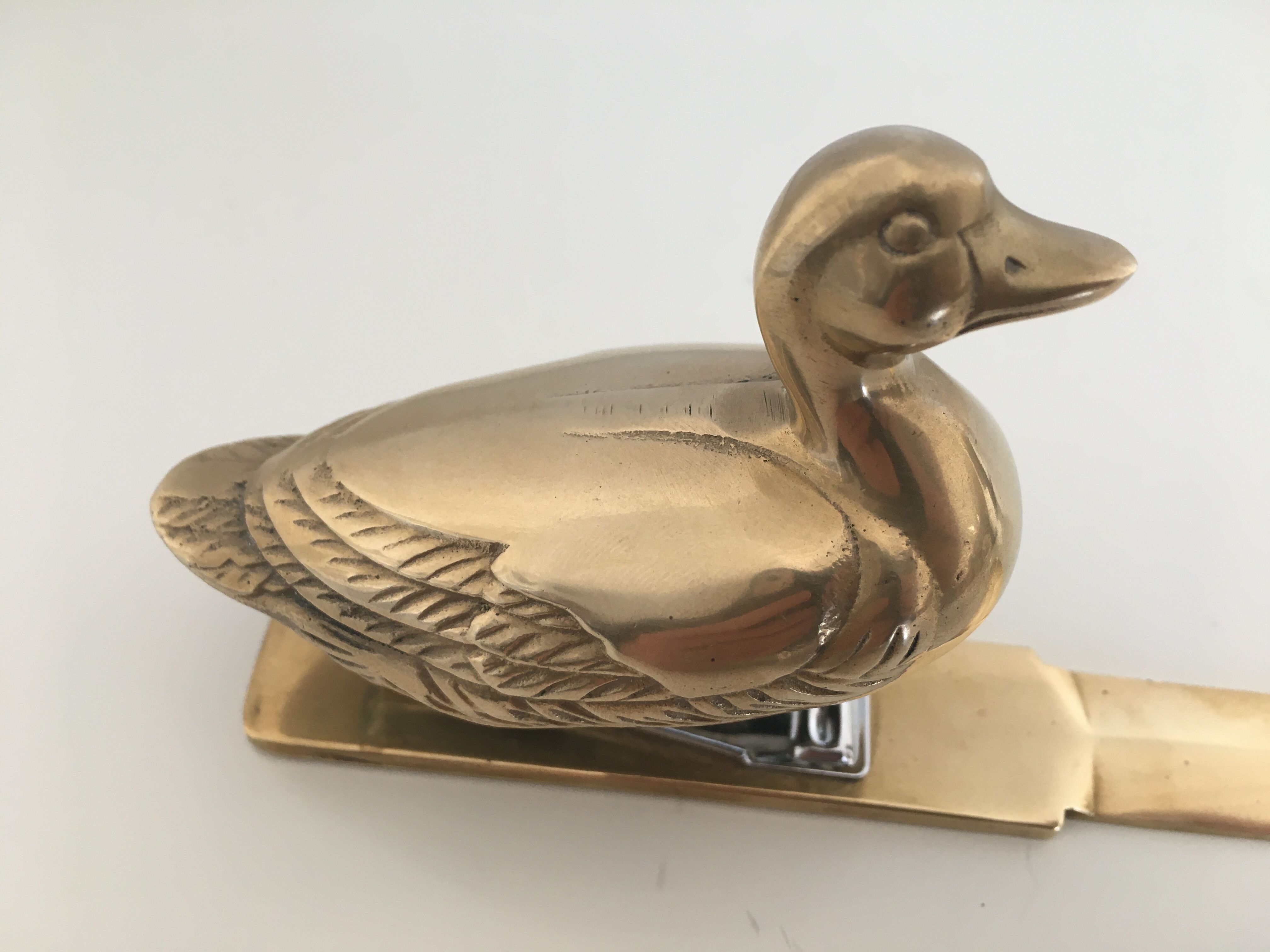 Vintage gold brass paper cutter