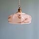 Art Deco pendant light in pink marbled opaline, Scailmont, 1920-30
