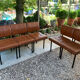 Set of 5 faux leather armchairs in fawn from the 1950s.