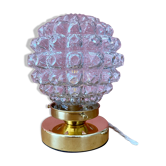 Vintage globe table lamp in molded glass