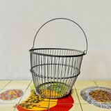 Ancien grand panier à oeufs en zinc