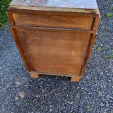 art deco bedside oak and marble