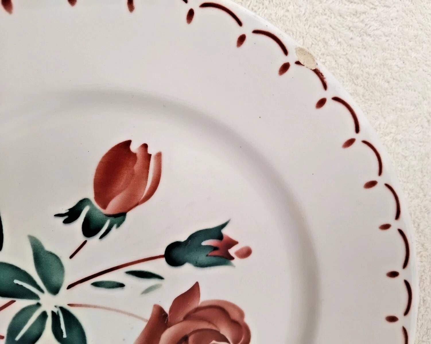 Set of 5 Vintage Badonviller Deep Plates