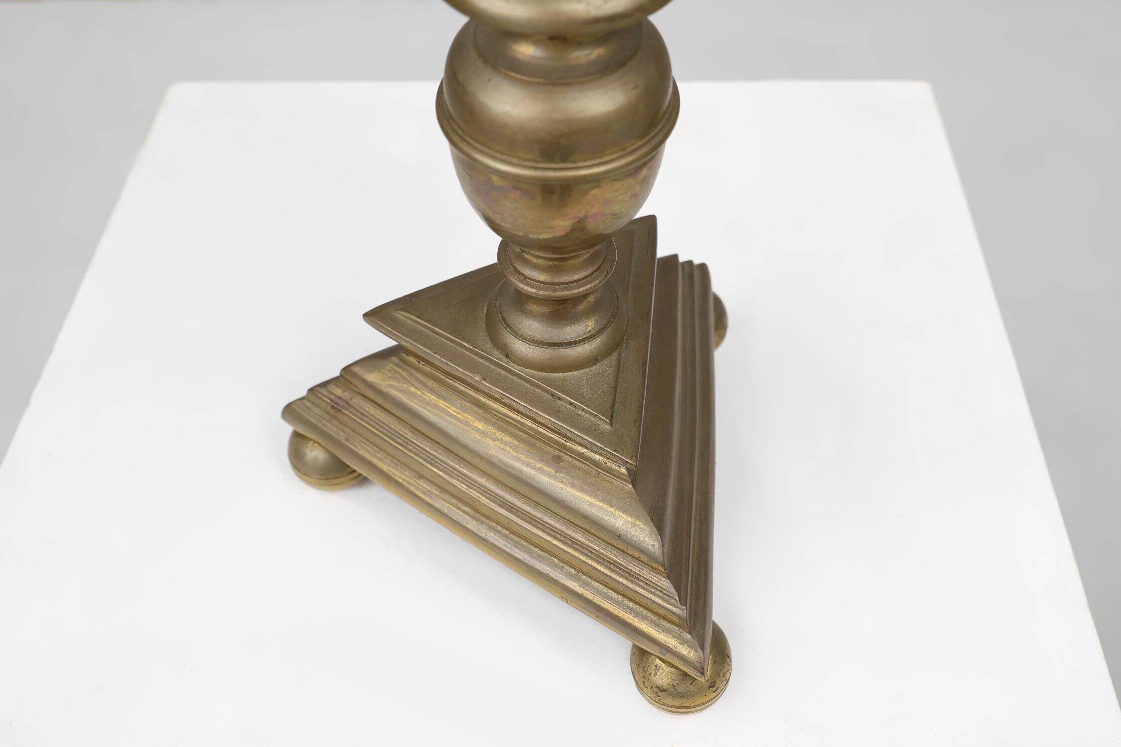 Large French Church Candlestick in Bronze, 1890s