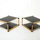 Pair of Italian coffee tables Alberto Smania bamboo brass 1970