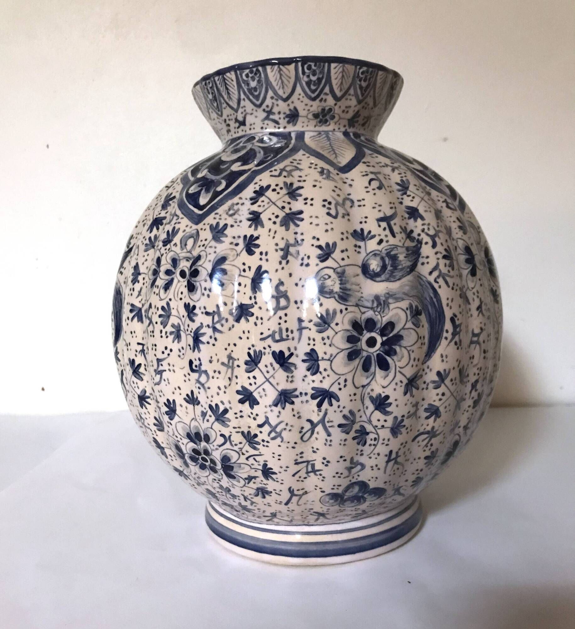 Clamecy vase. rare iznik model. antique ceramic. 19th century. make an offer.