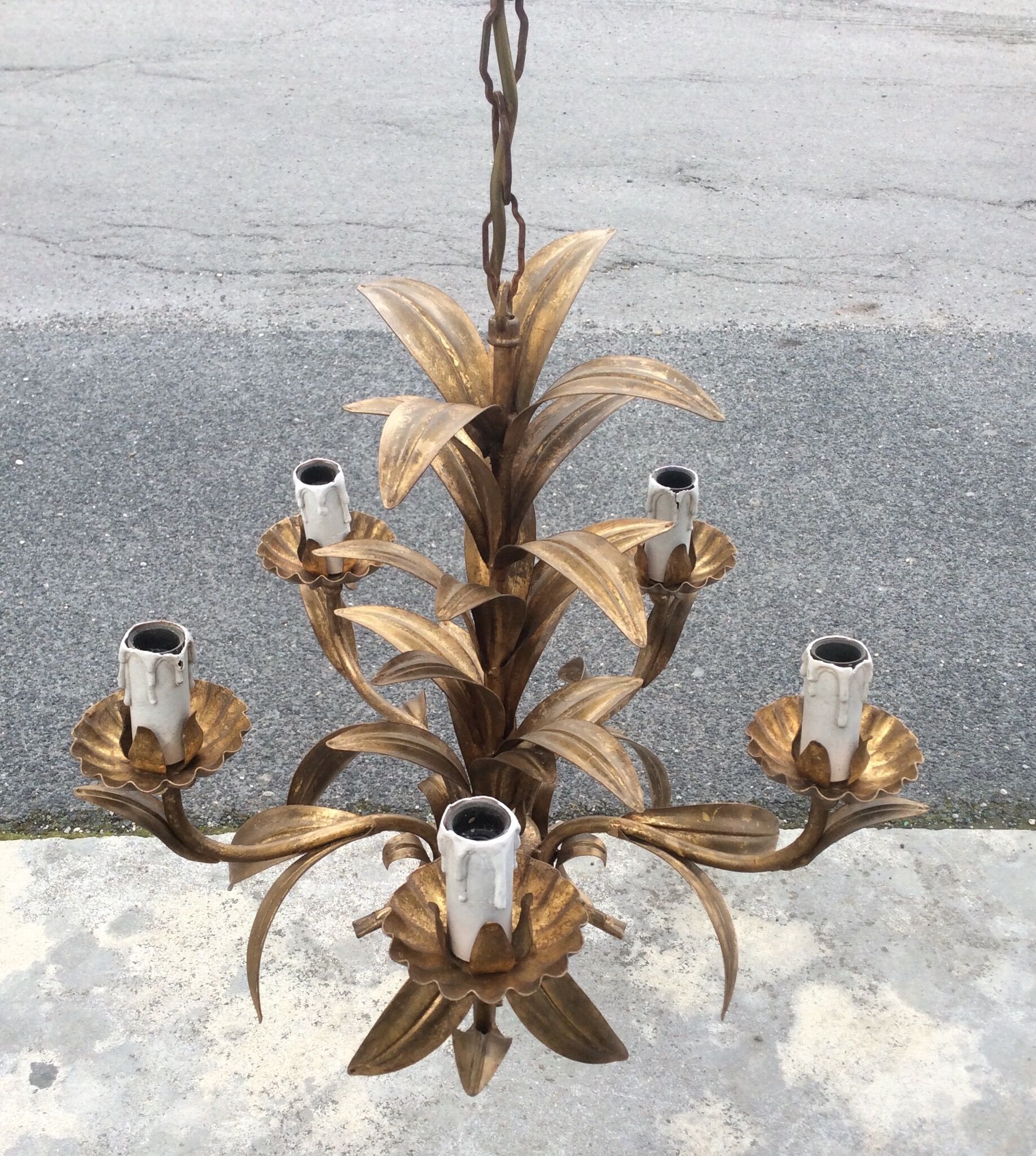 Gold metal chandelier