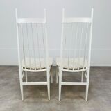 2 Scandinavian chairs with white bars from the 60s