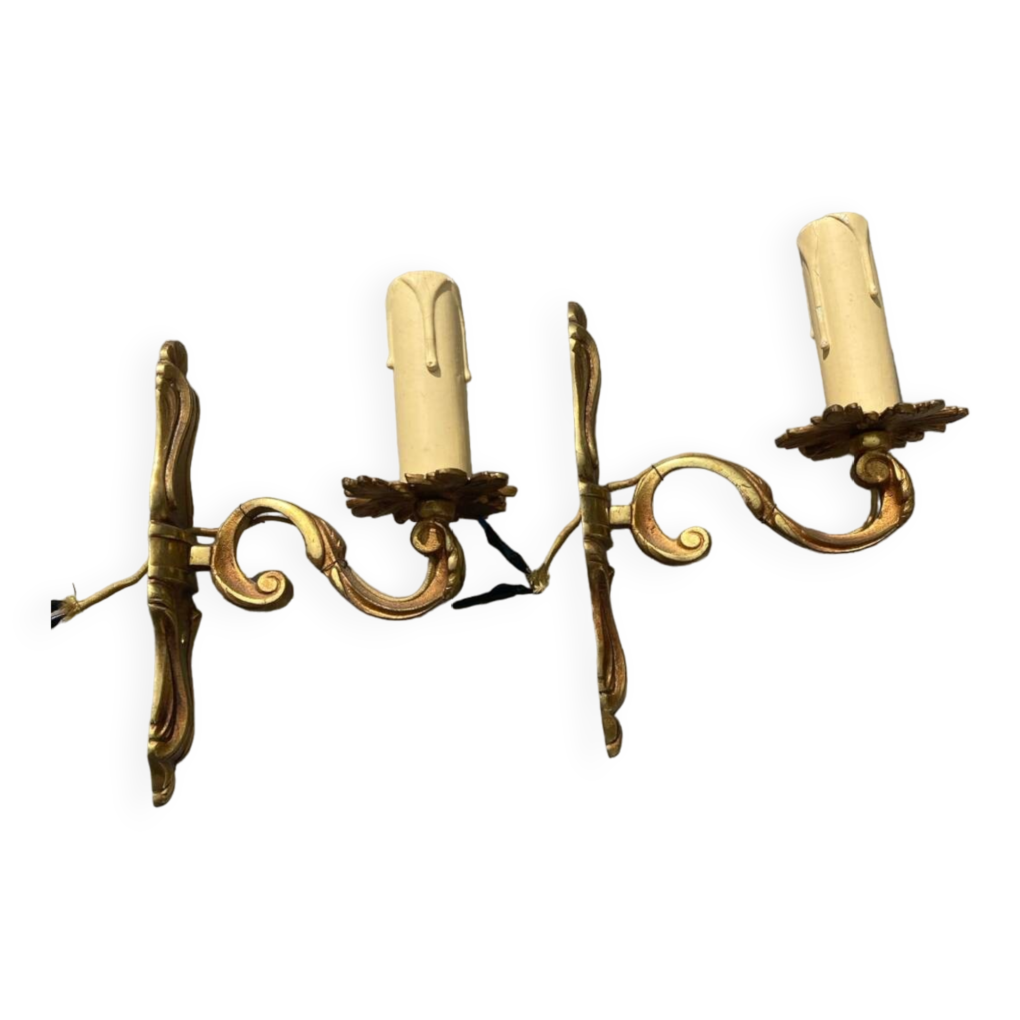 Brass wall lights candle holder