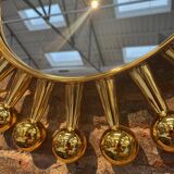 Jack Wall Round Mirror by Jonathan Adler, Polished Brass, 60cm Starburst