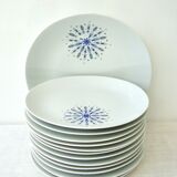 Set of 12 flat plates and 1 Bareuther dish