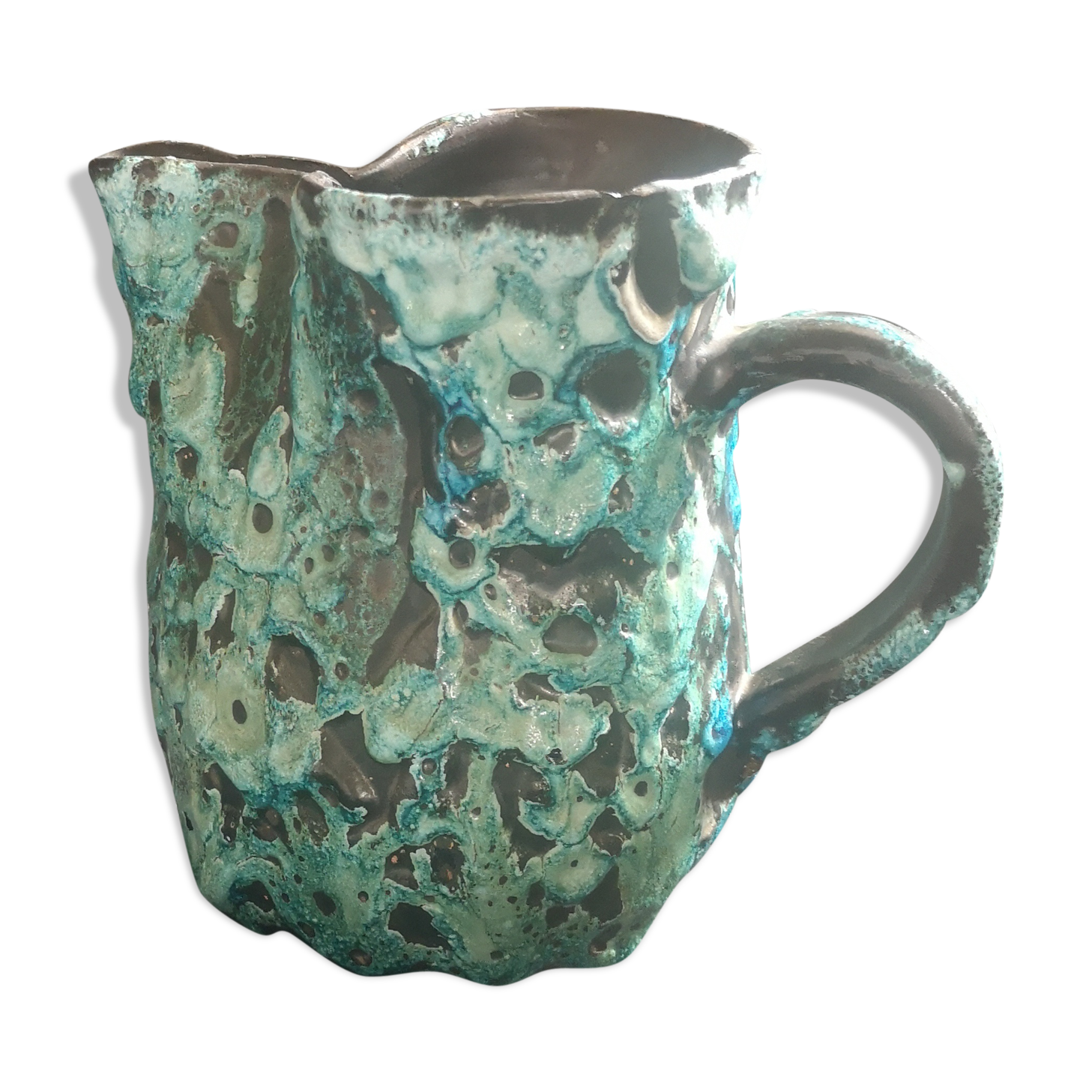 Vallauris lava ceramic pitcher